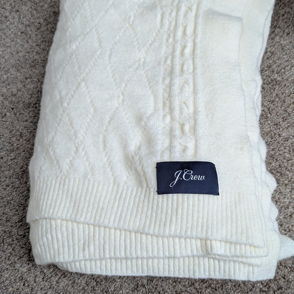 J. Crew Men's Ivory Cable Knit Sweater